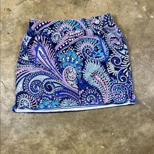 Talbots Blue and Purple Paisley Pencil Skirt
Size: Large